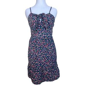 SO Navy Floral Ruffle Hem Mini Dress NWOT